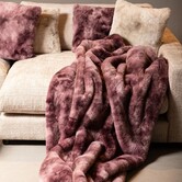 Plaid Linde Burgundy faux fur in giftbox