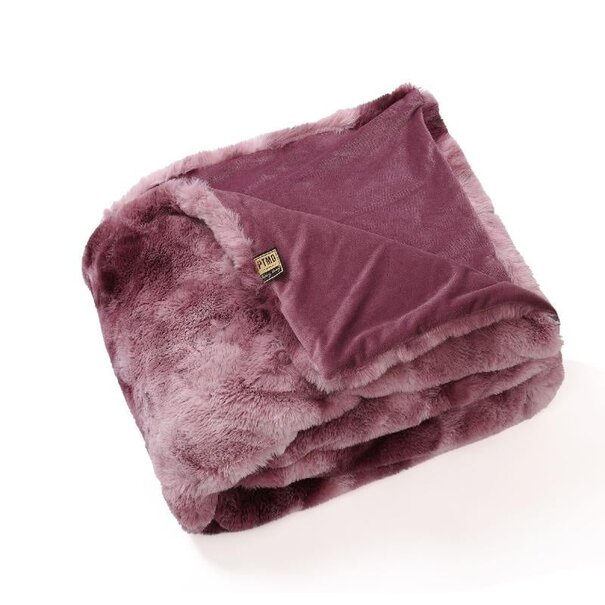 PTMD Plaid Linde Burgundy faux fur in giftbox