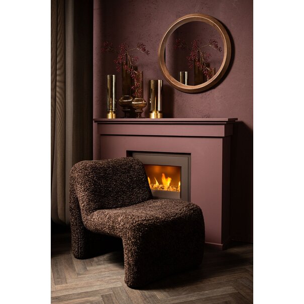 PTMD Kandelaar / Vaas Morrible Amber round glas hoog