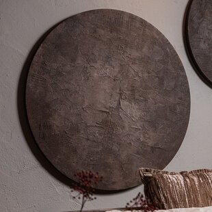 Schilderij Kemp Brown canvas rough round L - Ø 120 cm
