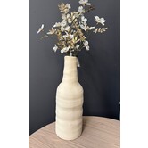 Vaas deco Ø14,5x42 cm SESTO keramiek mat crème
