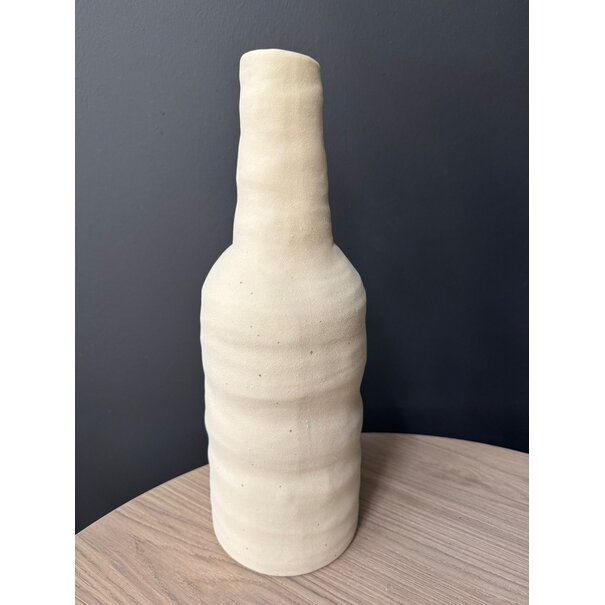 Light en Living Vaas deco Ø14,5x42 cm SESTO keramiek mat crème