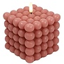 LED Kaars Lyon bolletjes roze L