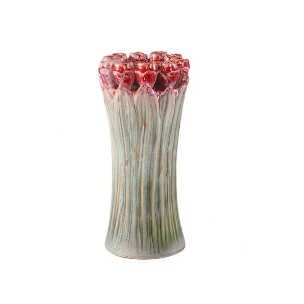 PTMD Vaas Tulips Mint Green ceramic tulip shaped M