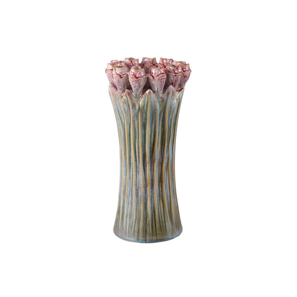 PTMD Vaas Tulips Mint Green ceramic tulip shaped S