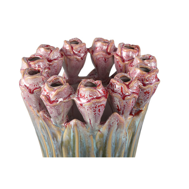 PTMD Vaas Tulips Mint Green ceramic tulip shaped S