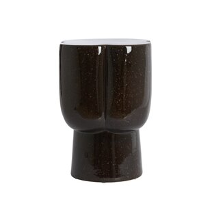 Sidetable Ø34,5X45 cm JUNTO keramiek donkerbruin