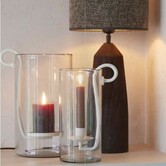 Windlicht 23X18X33 cm DOLEGA glas helder+creme