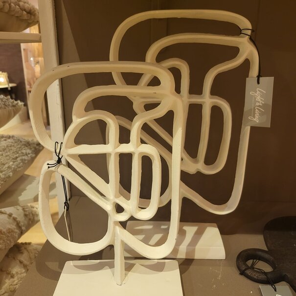 Light en Living Ornament op voet 18x8x31 cm GOLEZA crème