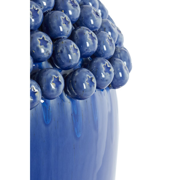 Light en Living Vaas deco Ø32x43,5 cm LOVRO keramiek donkerblauw