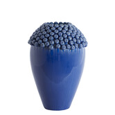 Vaas deco Ø39,5x57 cm LOVRO keramiek donkerblauw