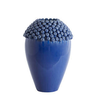 Vaas deco Ø39,5x57 cm LOVRO keramiek donkerblauw