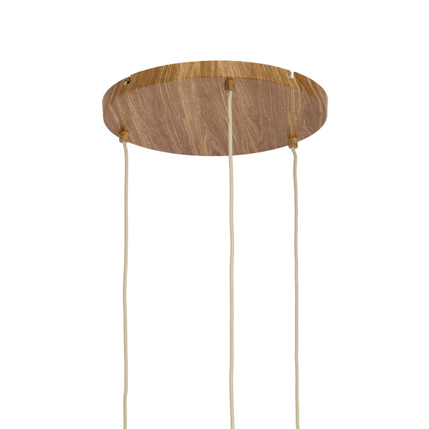 Light en Living Hanglamp 3L Ø35x32 cm DANIALO hout print naturel+touw crème