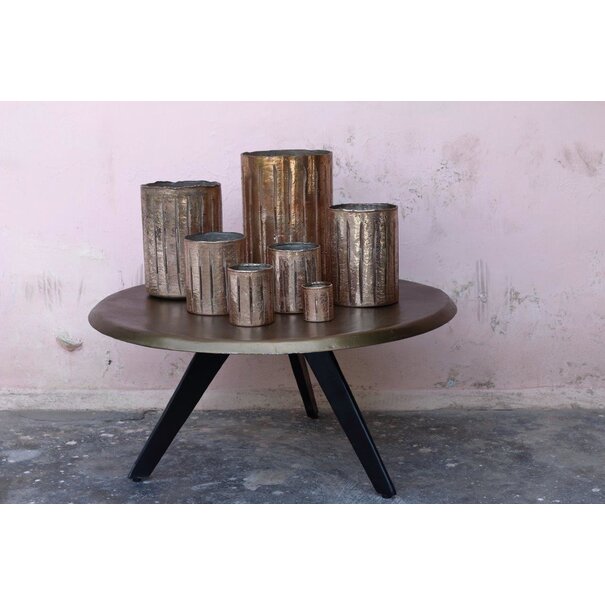 PTMD Theelicht Lisa Rose goud glas - Diverse afmetingen