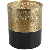 Theelicht Mathilde zwart/goud