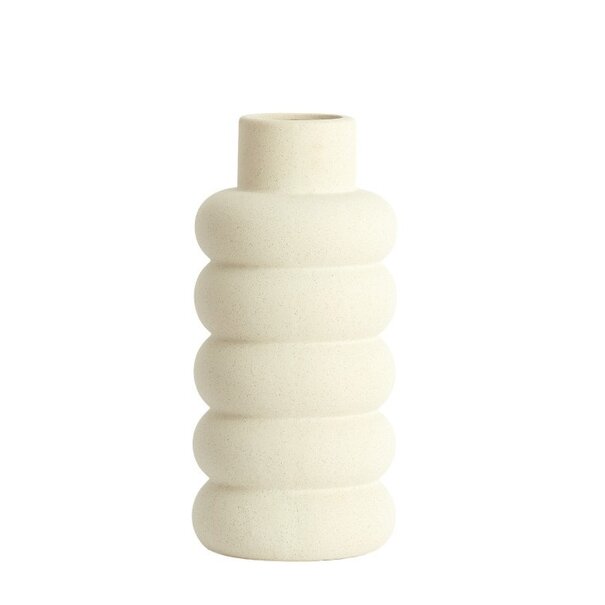 Light en Living Vaas deco Ø16X29,5 cm TRIORA keramiek mat crème