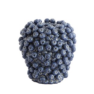 Vaas deco Ø25,5x27 cm BERRIES keramiek donkerblauw