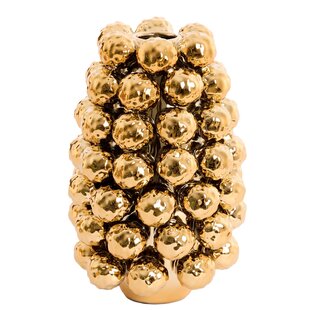 Vaas deco Ø18,5x28 cm BUTANG keramiek metallic goud