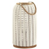 Windlicht YLINA Ø26x47 cm – Linnen Naturel & Hout