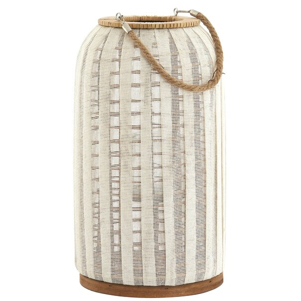 Light en Living Windlicht YLINA Ø26x47 cm – Linnen Naturel & Hout