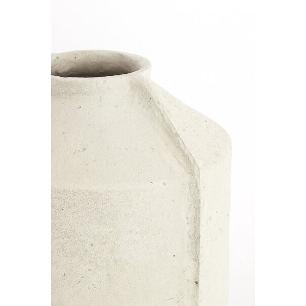 Light en Living Bloempot deco 35x32x57 cm NORIC mat crème