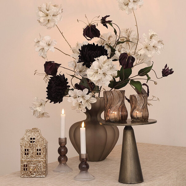 Countryfield Vaas Lenore Rib mat transparant L Bruin