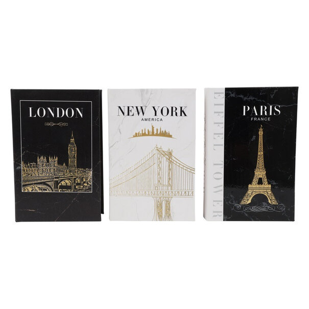 Countryfield Opbergbox Book New York,Paris,Londen set van 3 –L27B18H7CM