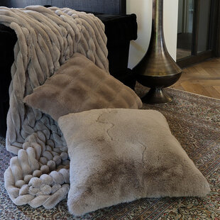 Kussen Imitatiebont Cosy Eloise grijs / bruin