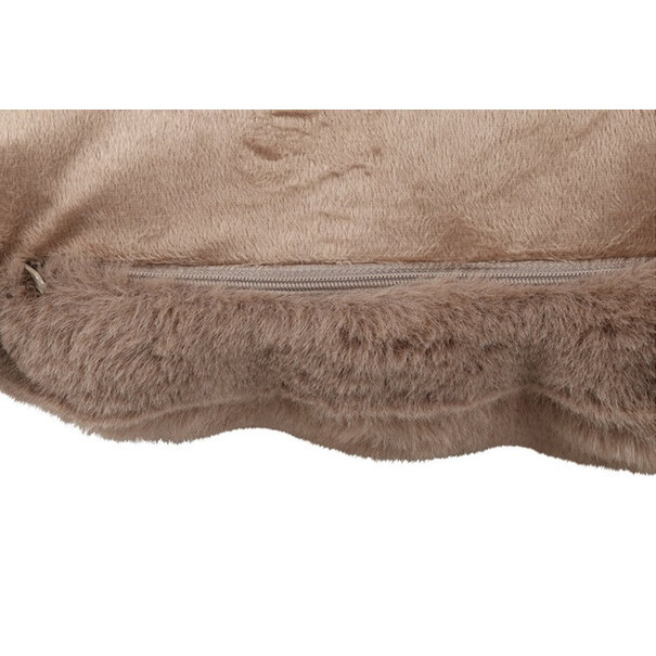 Countryfield Kussen Imitatiebont Cosy Eloise grijs / bruin