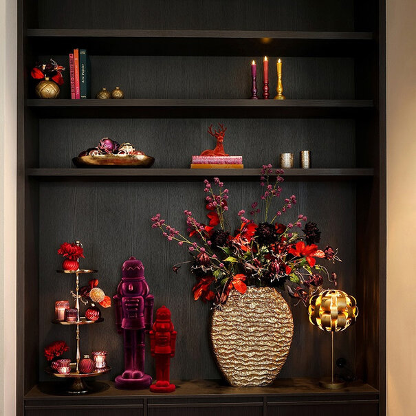 Countryfield Kandelaar en kaars Nuala LED S goud