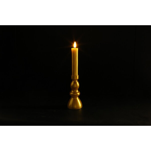 Countryfield Kandelaar en kaars Nuala LED L goud