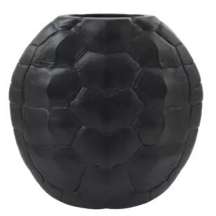 Vaas deco  TURTLE mat zwart 40 cm hoog