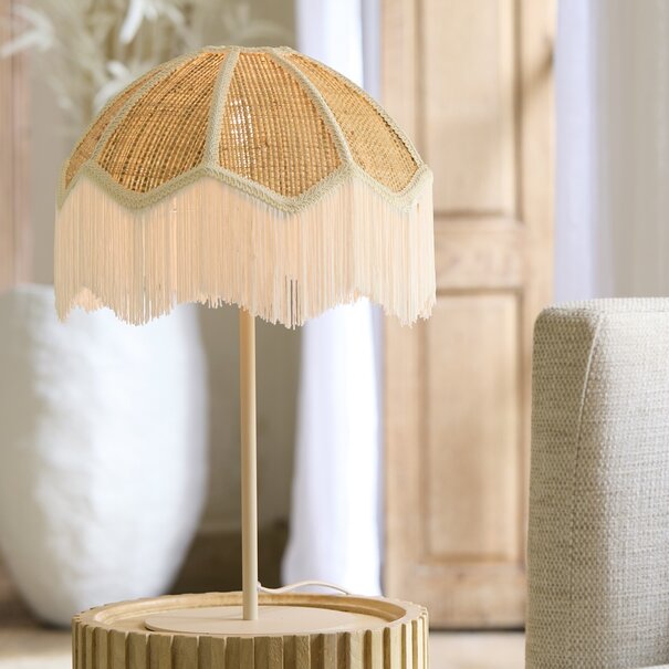 Light en Living Kap Ø35x26 cm MALACIA raffia naturel+crème