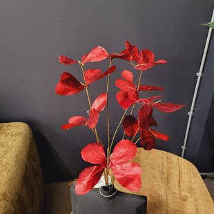Kunstdeco Vlinder Lush rood Set van 3 takken met 3 vlinders per tak