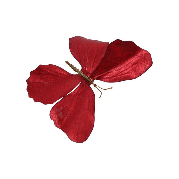 Countryfield Kunstdeco Vlinder Lush rood Set van 3 takken met 3 vlinders per tak