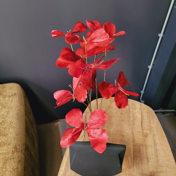 Countryfield Kunstdeco Vlinder Lush rood Set van 3 takken met 3 vlinders per tak