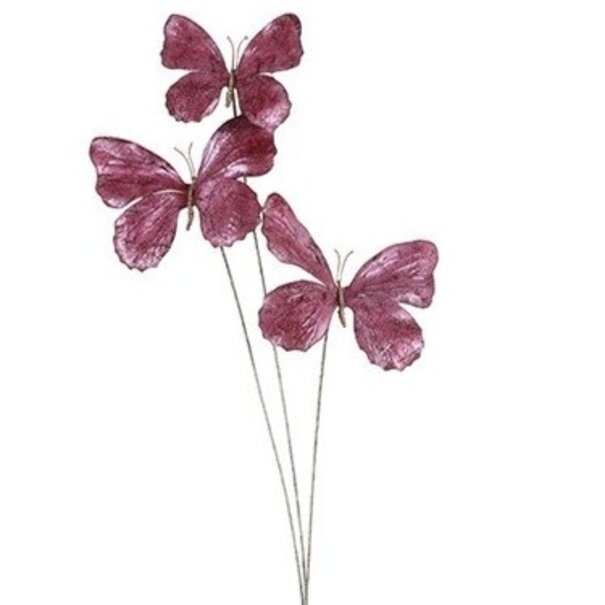 Countryfield Kunstdeco Vlinder Lush Set van 3 takken met 3 vlinders per tak