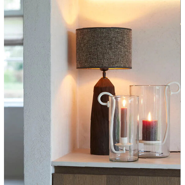 Light en Living Kap cilinder SAVERNA  donker bruin - diverse afmetingen