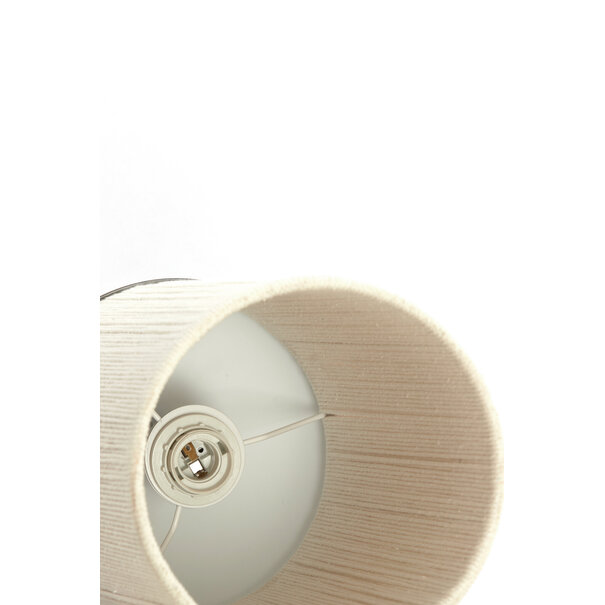 Light en Living Hanglamp 3L Ø35x32 cm DANIALO houtprint donkerbruin met  touw creme