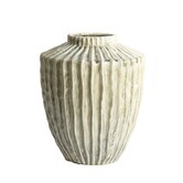 Vaas deco Ø32X40 cm TALEA keramiek olijfgroen-creme