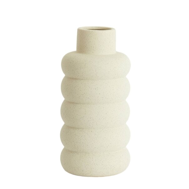 Light en Living Vaas deco Ø20x42 cm TRIORA keramiek mat crème