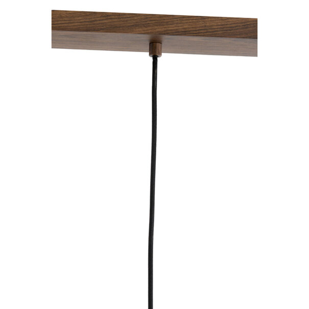 Light en Living Hanglamp 3L 90x22x32 cm DANIA hout print d bruin+touw crème