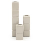 Set van 3 kandelaren Cube – taupe
