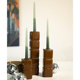 Set van 3 kandelaren Cube – mosterd
