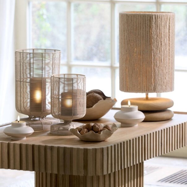 Light en Living Lampvoet Ø25x9 cm EBOLI hout mat naturel