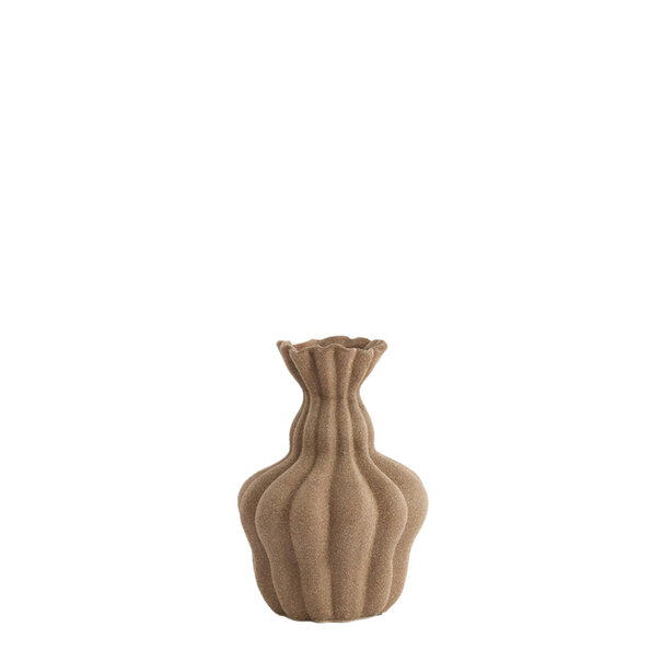 Light en Living Vaas deco Ø17x26 cm SILVIO keramiek mat bruin