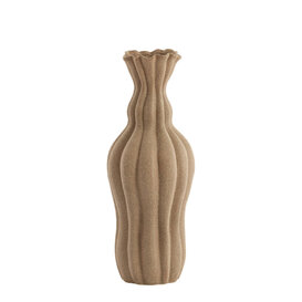 Vaas deco Ø17,5x47,5 cm SILVIO keramiek mat bruin