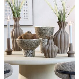 Vaas deco Ø17,5x47,5 cm SILVIO keramiek mat bruin