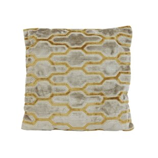 Kussen 45x45 cm JEMBANA velvet zand+okergeel