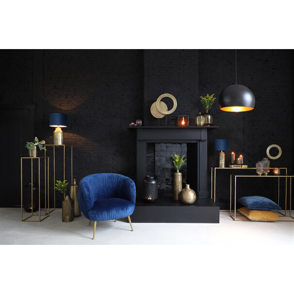 Light en Living Ornament op voet Ø35x56 cm WAIWO ruw antiek brons-mat zwart